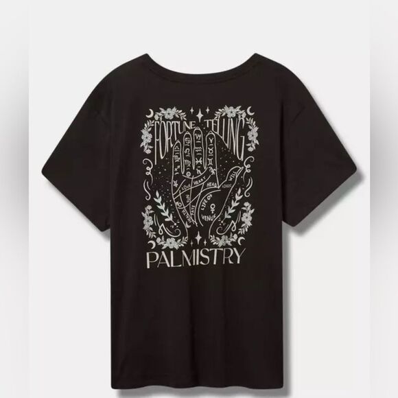 Torrid Palmistry Relax Fit Heritage Jersey Distressed Tee Size 1 1X 14/16 - Picture 1 of 12